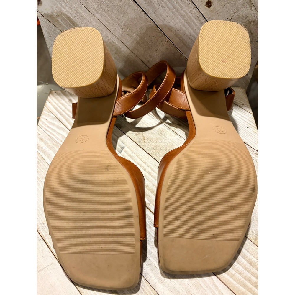Universal Thread Womens Brown Lauren Block Heel Ankle Strap Sandals Size 11 - Picture 5 of 6